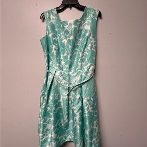 Danny & Nicole Teal and White Midi Dress